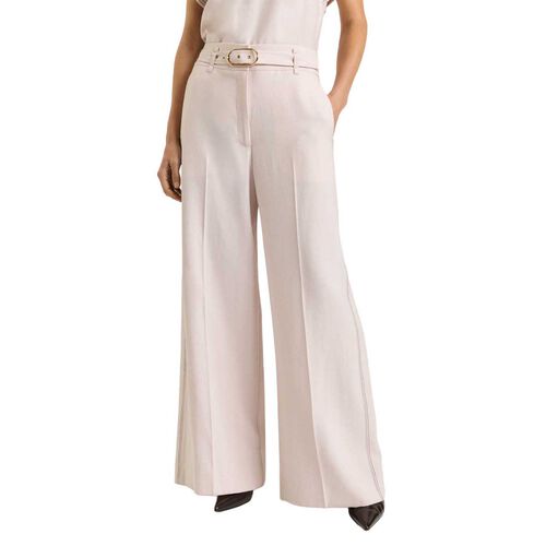 Veronika Maine Satin Back Faille Belted Tuxedo Stripe Pant